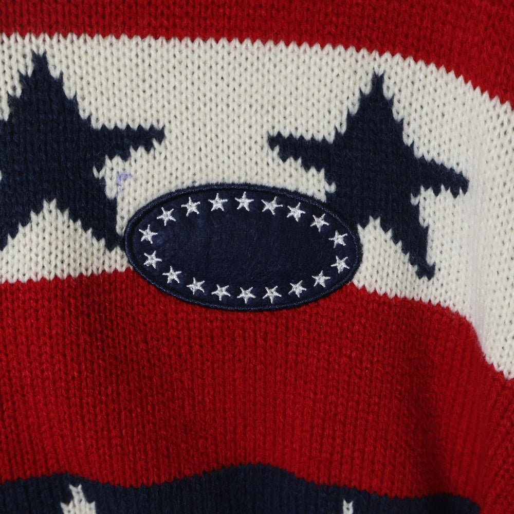 AFB(エーエフビー) STAR KNIT HOODIE ジップアップニットパーカー フーディー レッド