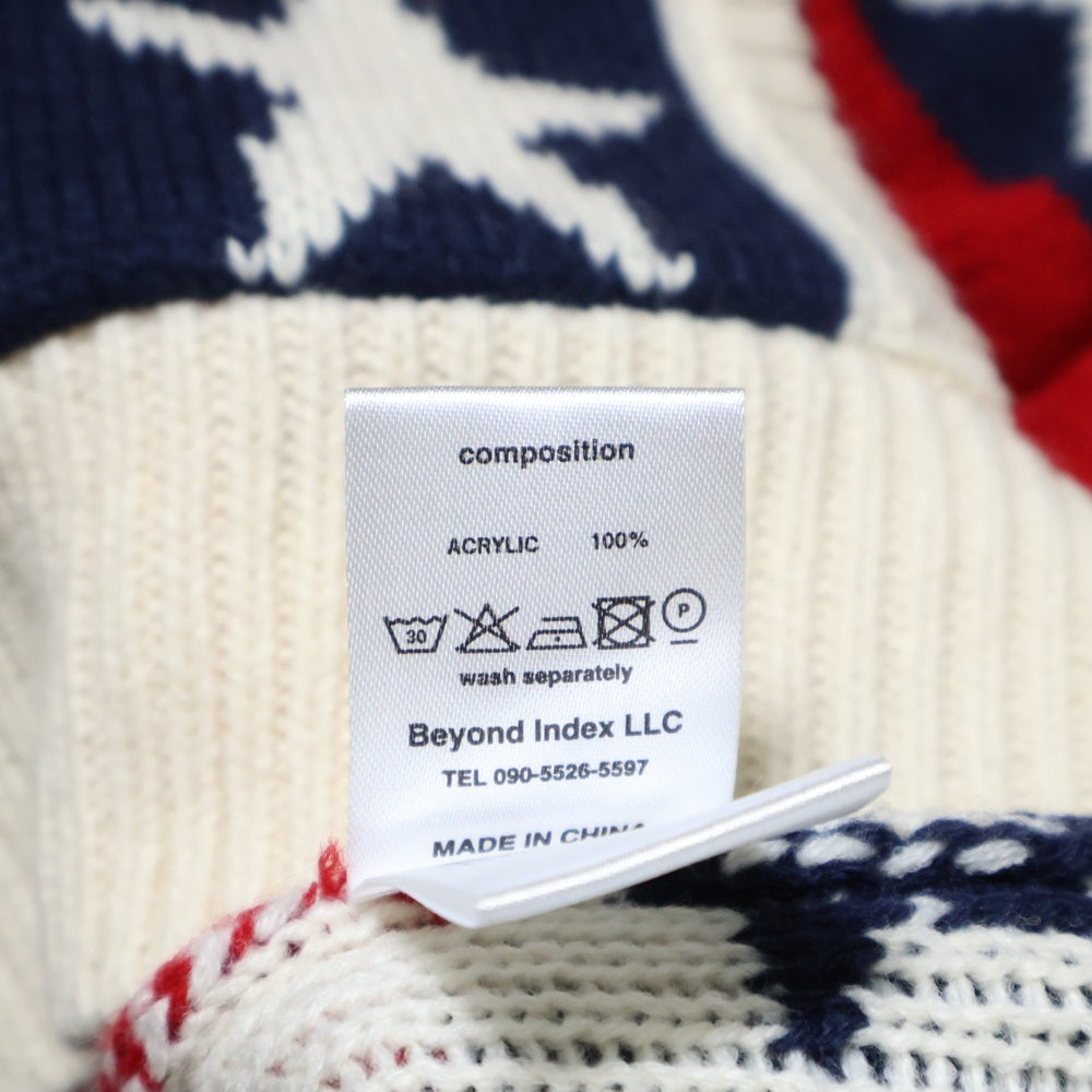 AFB(エーエフビー) STAR KNIT HOODIE ジップアップニットパーカー フーディー レッド