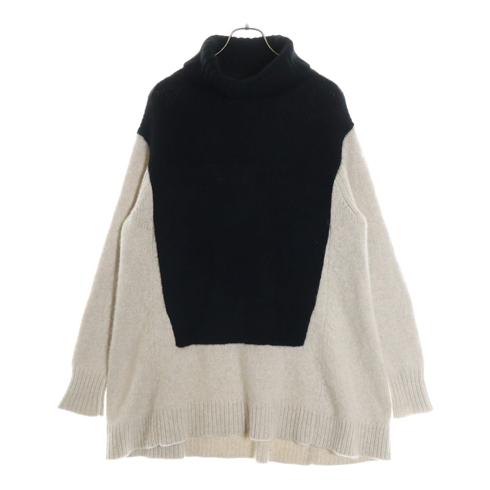 CELINE(セリーヌ) カシミヤ バイカラーハイネックニット セーター ブラック/ベージュ 028-19011