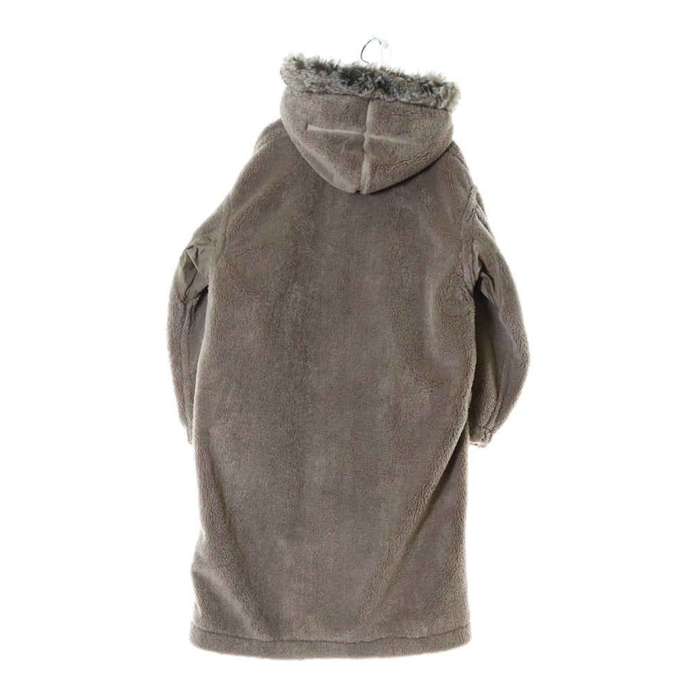 HYKE(ハイク) 20AW HOODED FAUX SHEARLING ファー付き ボアロングコート アウター ブラウン 17268