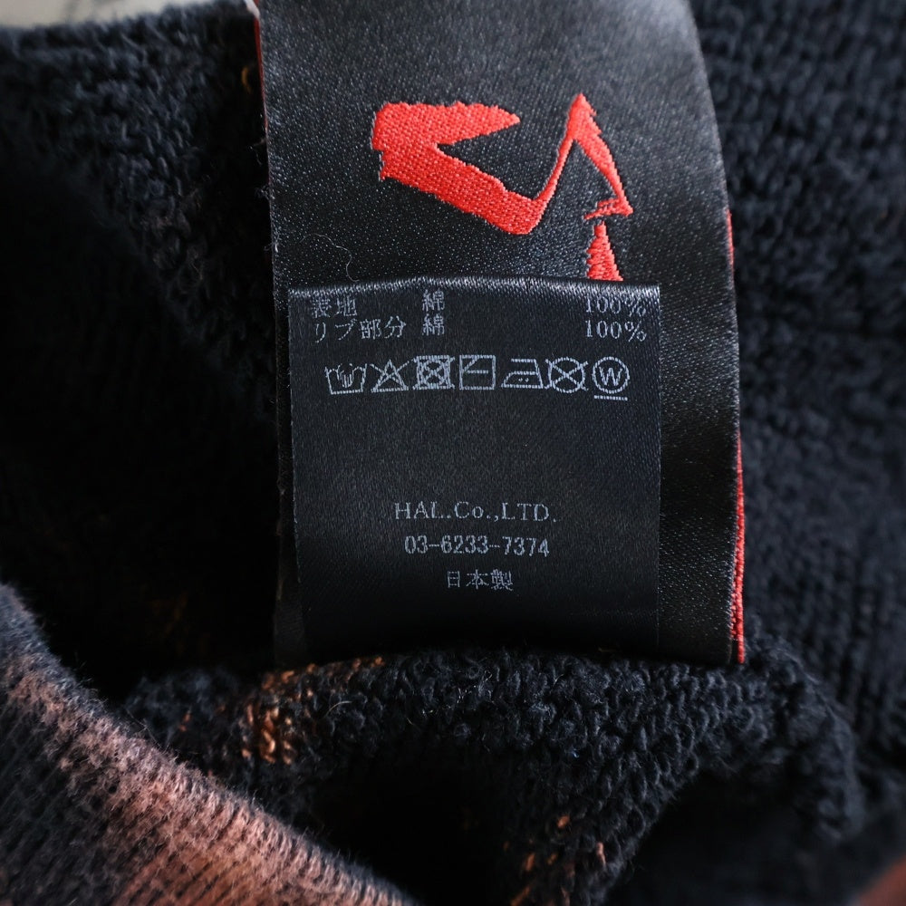 cvtvlist(カタリスト) Logo Embroidery Bleach Hoodie ロゴエンブロイダリーブリーチ加工フーディー ロゴ刺繍プルオーバースウェットパーカー ブラック/オレンジ