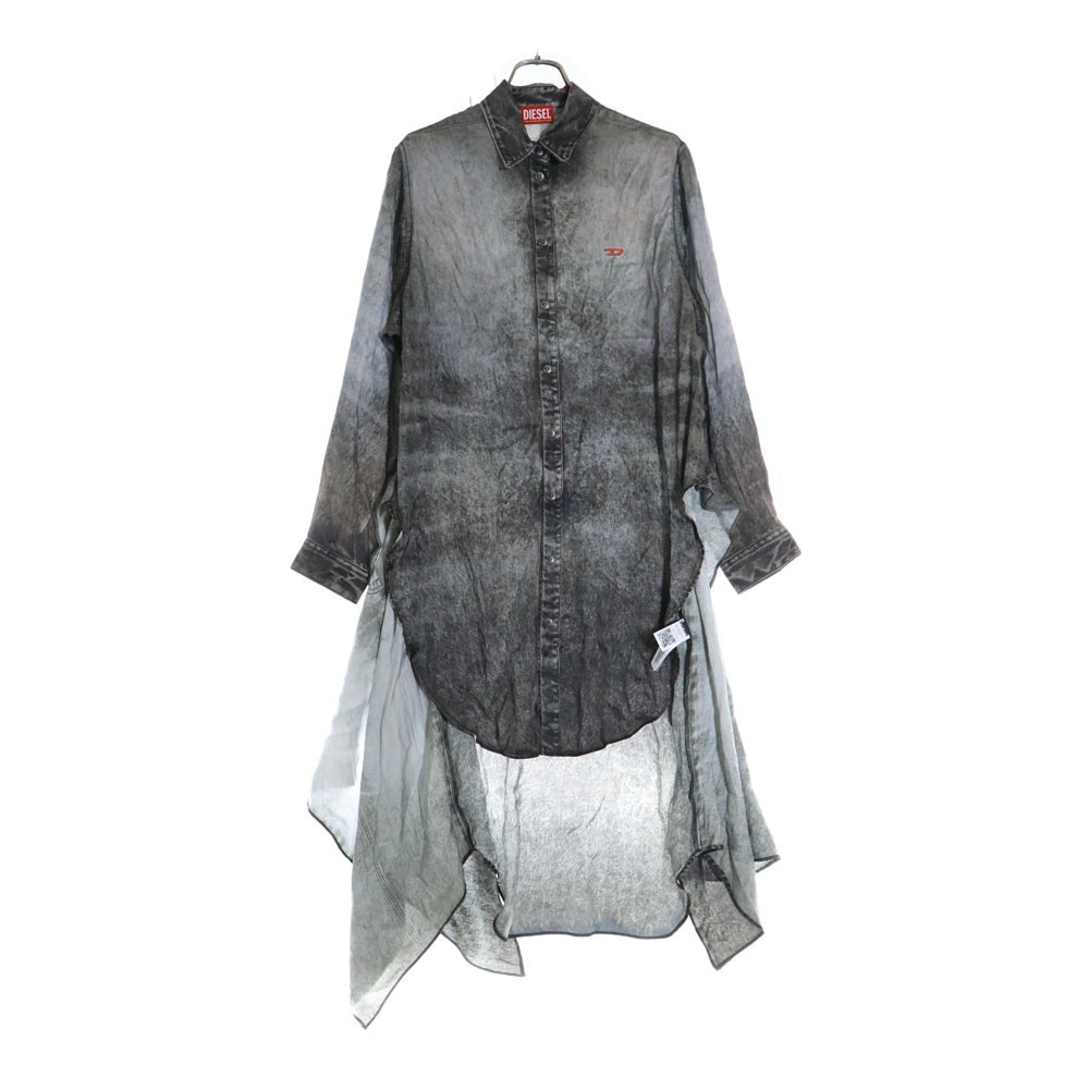 DIESEL(ディーゼル) D-ILETTA タイダイ ラップシャツドレス 長袖シャツ ワンピース ブラック A185770LKCT レディース