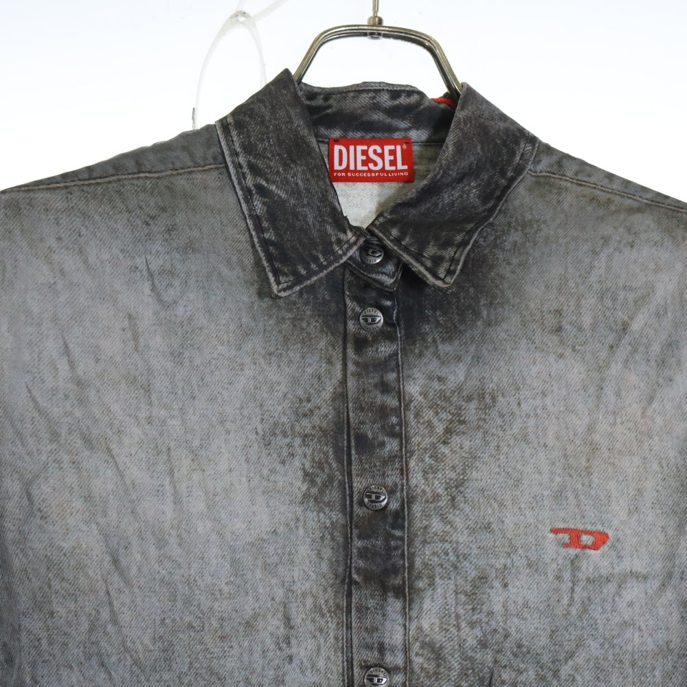 DIESEL(ディーゼル) D-ILETTA タイダイ ラップシャツドレス 長袖シャツ ワンピース ブラック A185770LKCT レディース