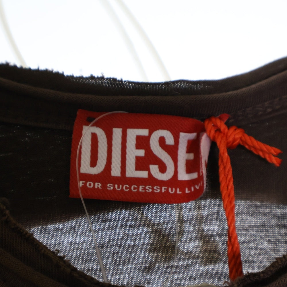 DIESEL(ディーゼル) D-JARY ヘンリーネック 半袖ワンピース ドレス ブラウン A183900AGBA レディース
