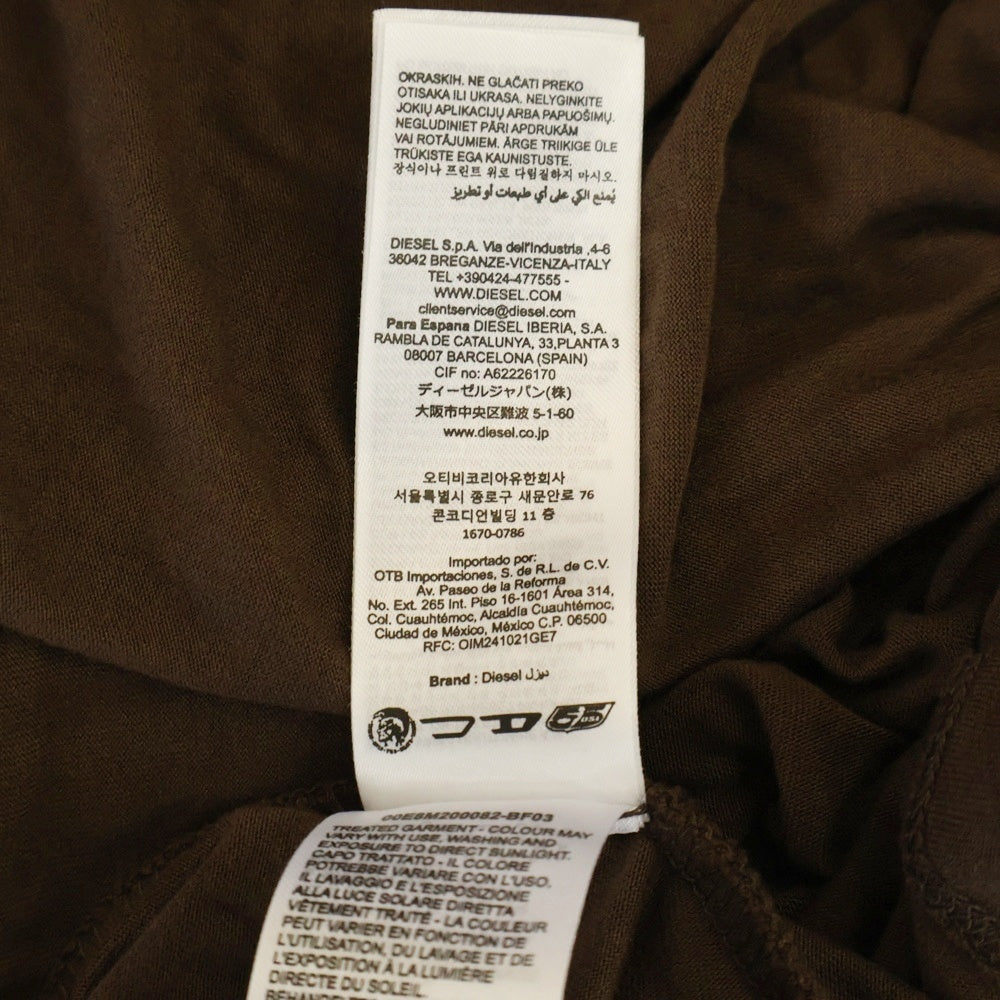 DIESEL(ディーゼル) D-JARY ヘンリーネック 半袖ワンピース ドレス ブラウン A183900AGBA レディース