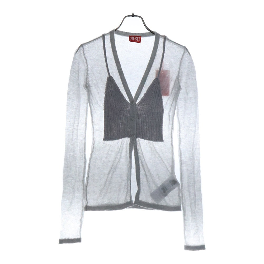 DIESEL(ディーゼル) M-Arina セミシアーカーディガン Vネックカーディガン ニット グレー 0SKAX レディース