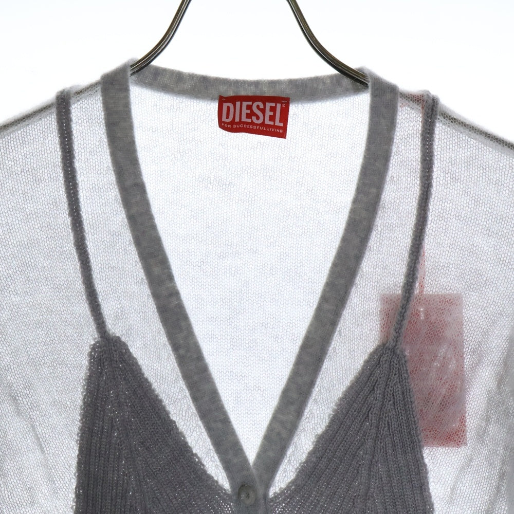 DIESEL(ディーゼル) M-Arina セミシアーカーディガン Vネックカーディガン ニット グレー 0SKAX レディース