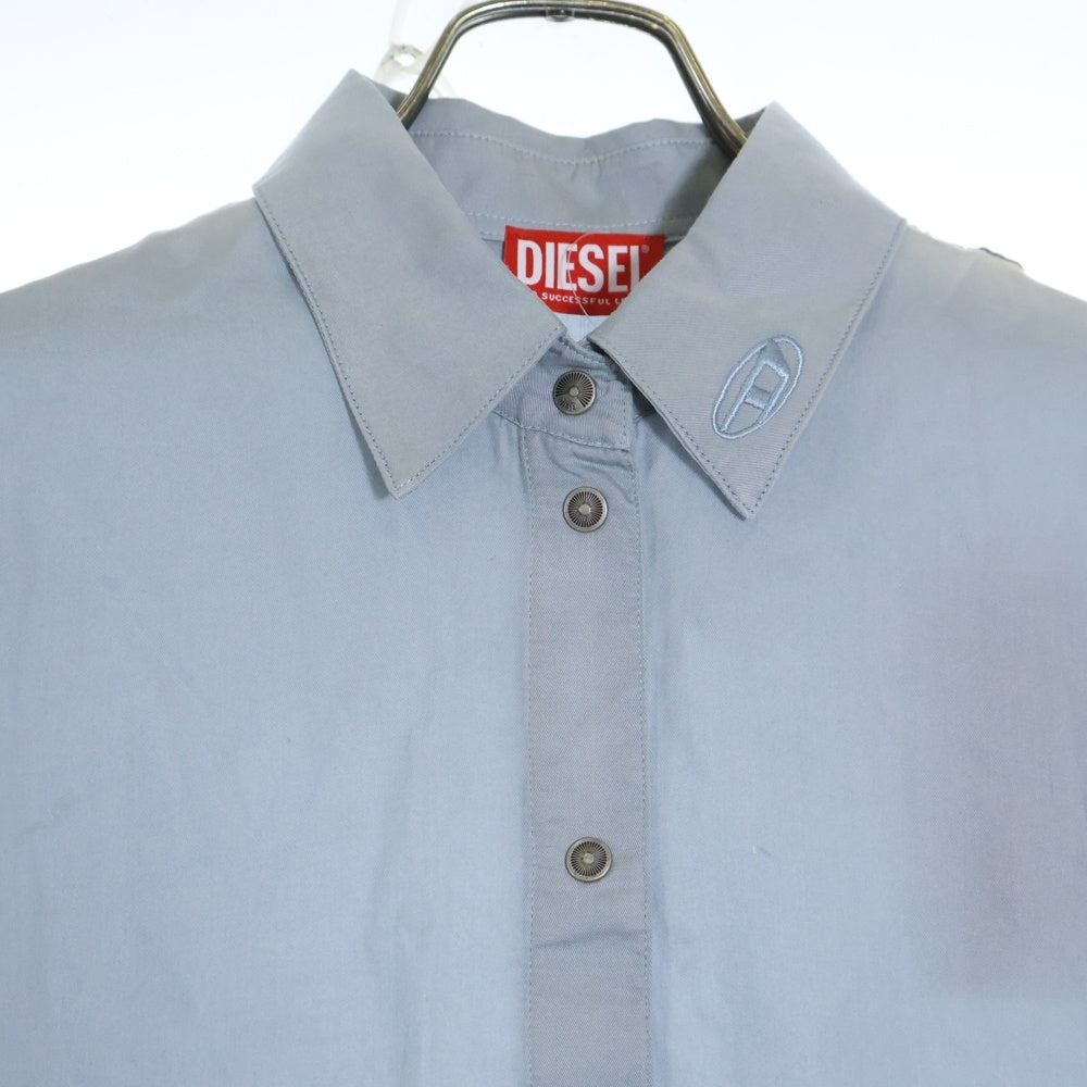 DIESEL(ディーゼル) D-ILETTA-R1 ブリーチ加工 長袖シャツワンピース ドレス ブルー A185700JLCI レディース