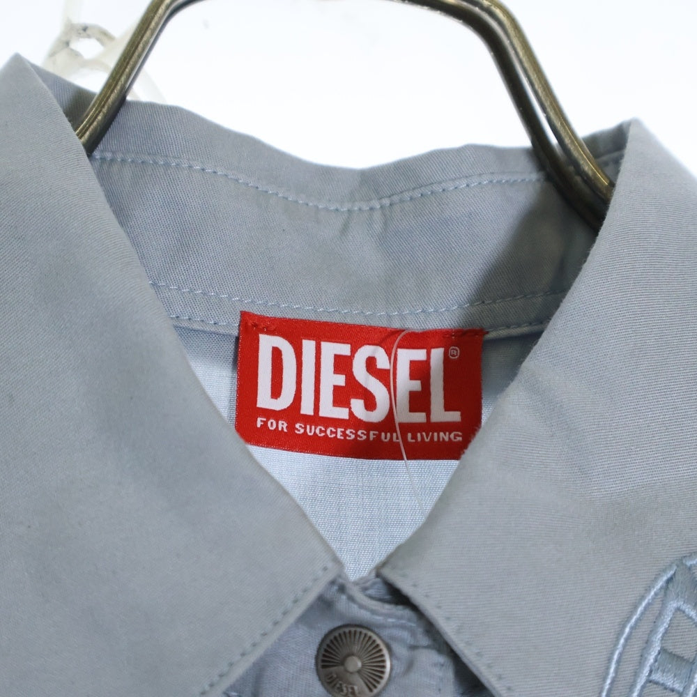 DIESEL(ディーゼル) D-ILETTA-R1 ブリーチ加工 長袖シャツワンピース ドレス ブルー A185700JLCI レディース
