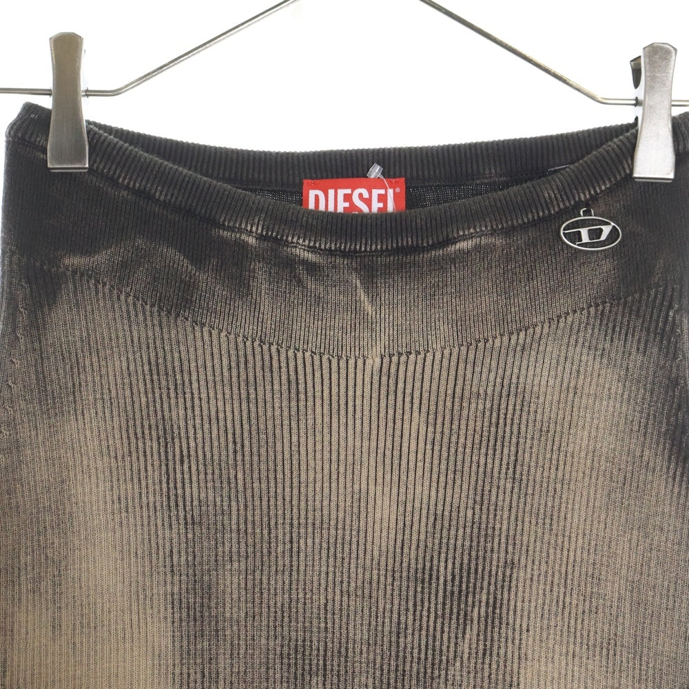 DIESEL(ディーゼル) M-DELMA ブリーチ加工 ニットスカート タイトスカート ブラウン A124160BNAD レディース