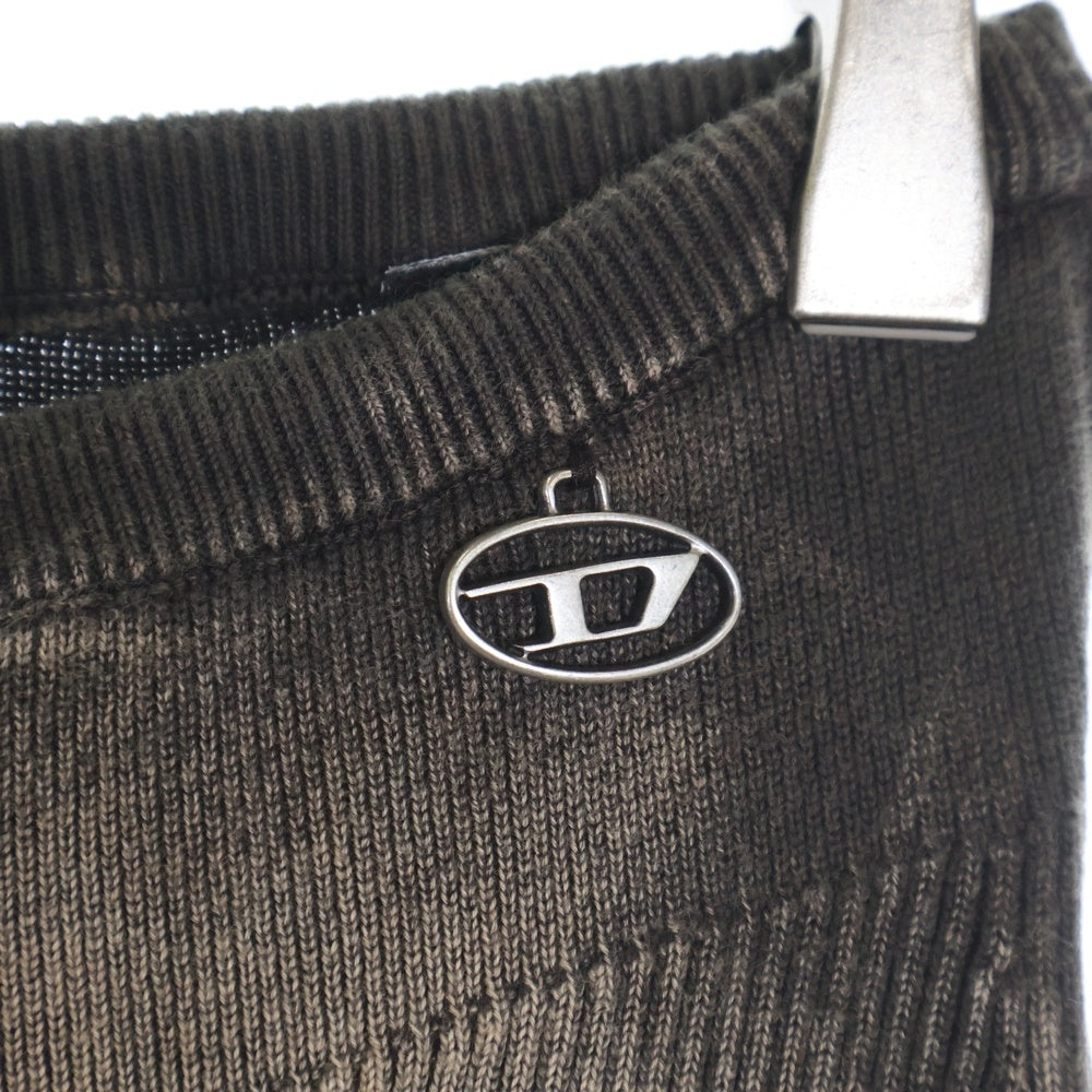 DIESEL(ディーゼル) M-DELMA ブリーチ加工 ニットスカート タイトスカート ブラウン A124160BNAD レディース