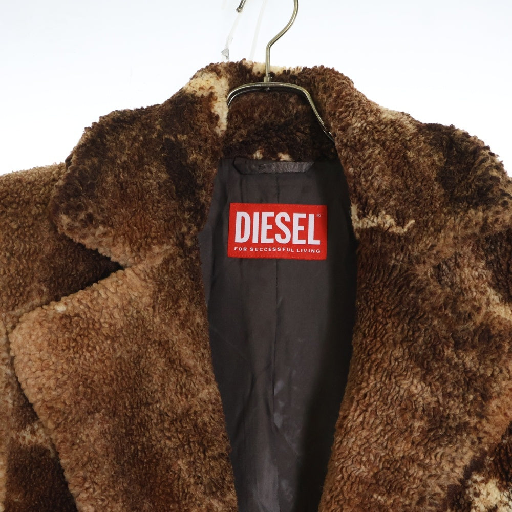 DIESEL(ディーゼル) W-ILLOW オープンカラー フリースロングコート アウター ブラウン A143840IPAT レディース