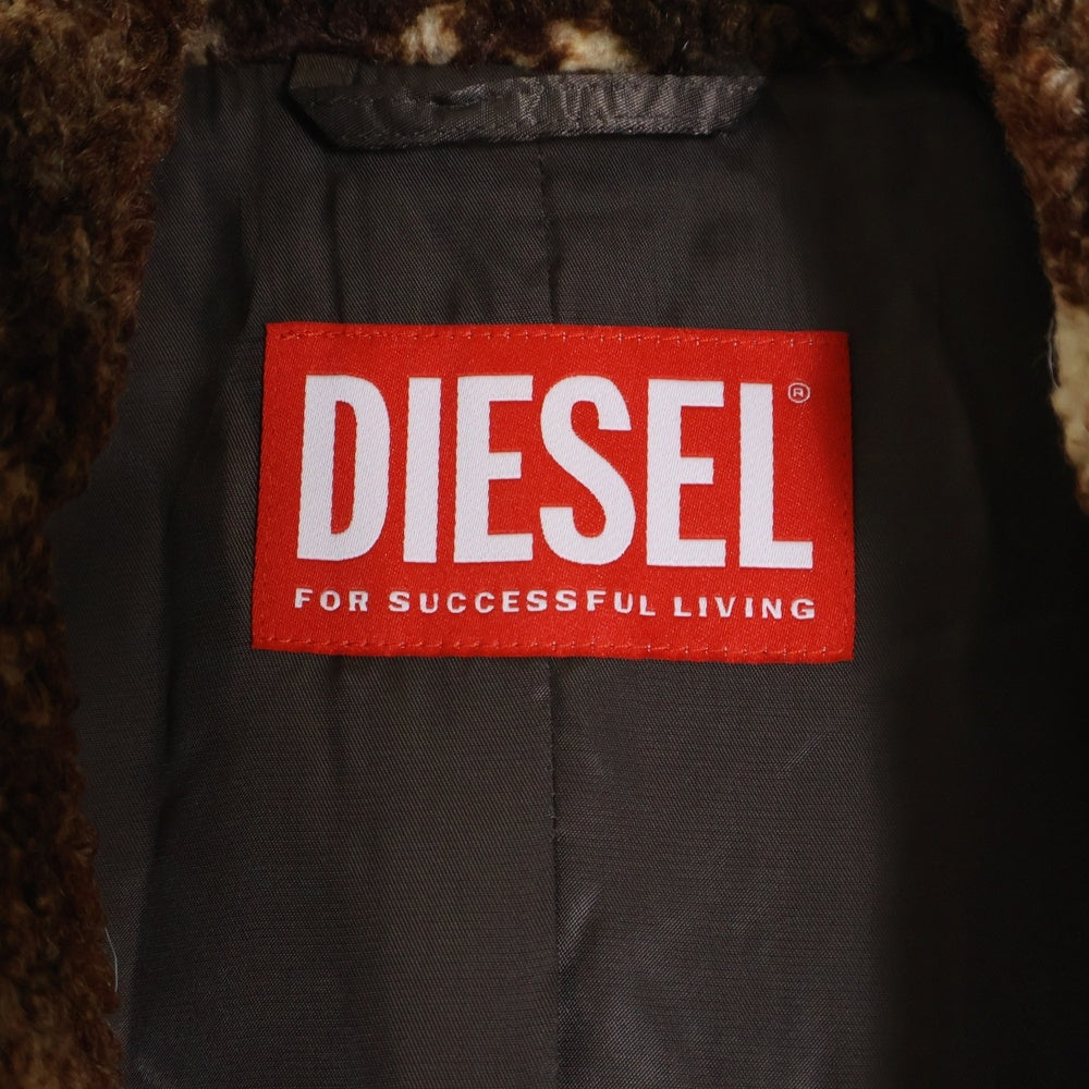 DIESEL(ディーゼル) W-ILLOW オープンカラー フリースロングコート アウター ブラウン A143840IPAT レディース