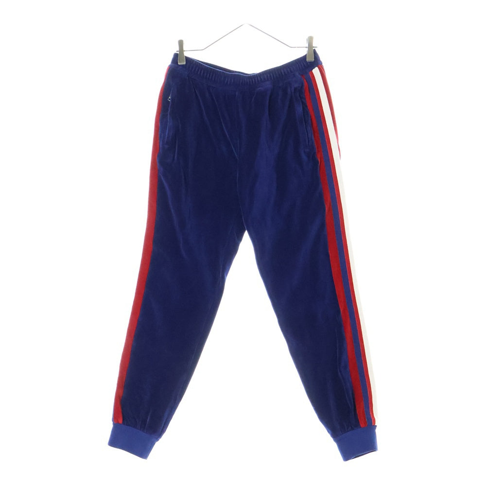 GUCCI(グッチ) サイドライン ベロア トラックパンツ ブルー 547884 XJAC9