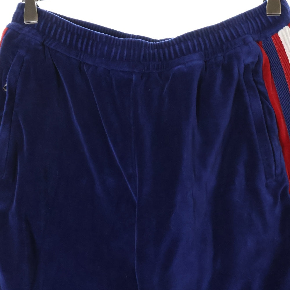 GUCCI(グッチ) サイドライン ベロア トラックパンツ ブルー 547884 XJAC9