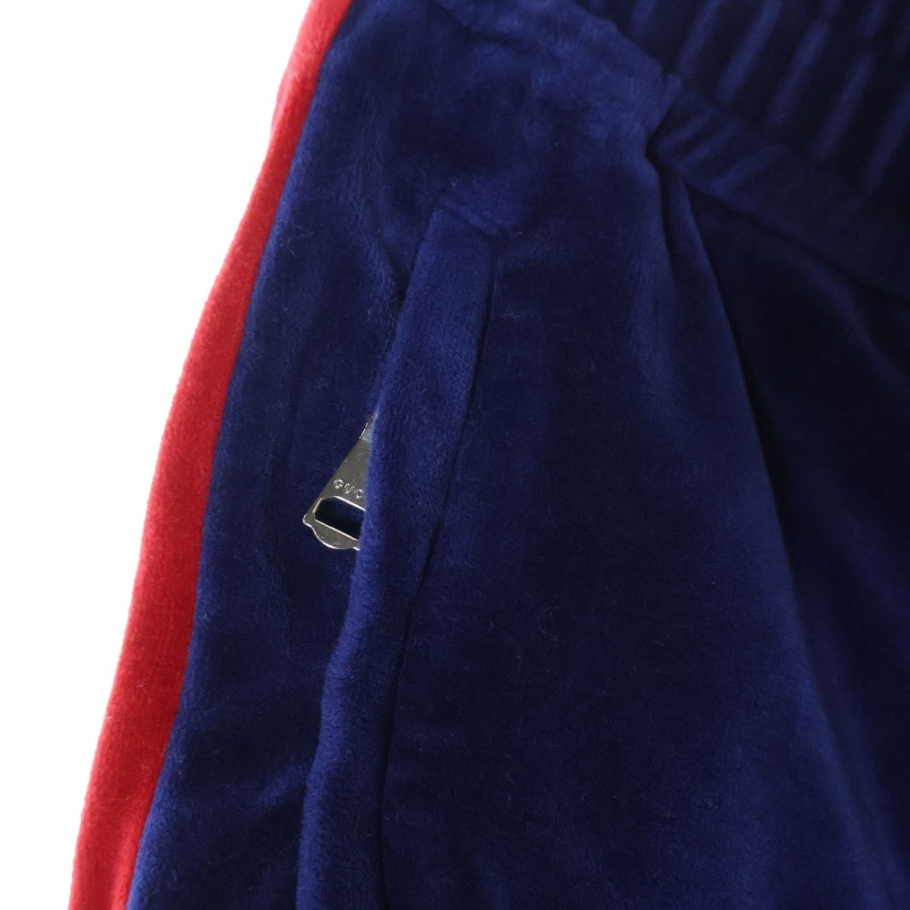GUCCI(グッチ) サイドライン ベロア トラックパンツ ブルー 547884 XJAC9