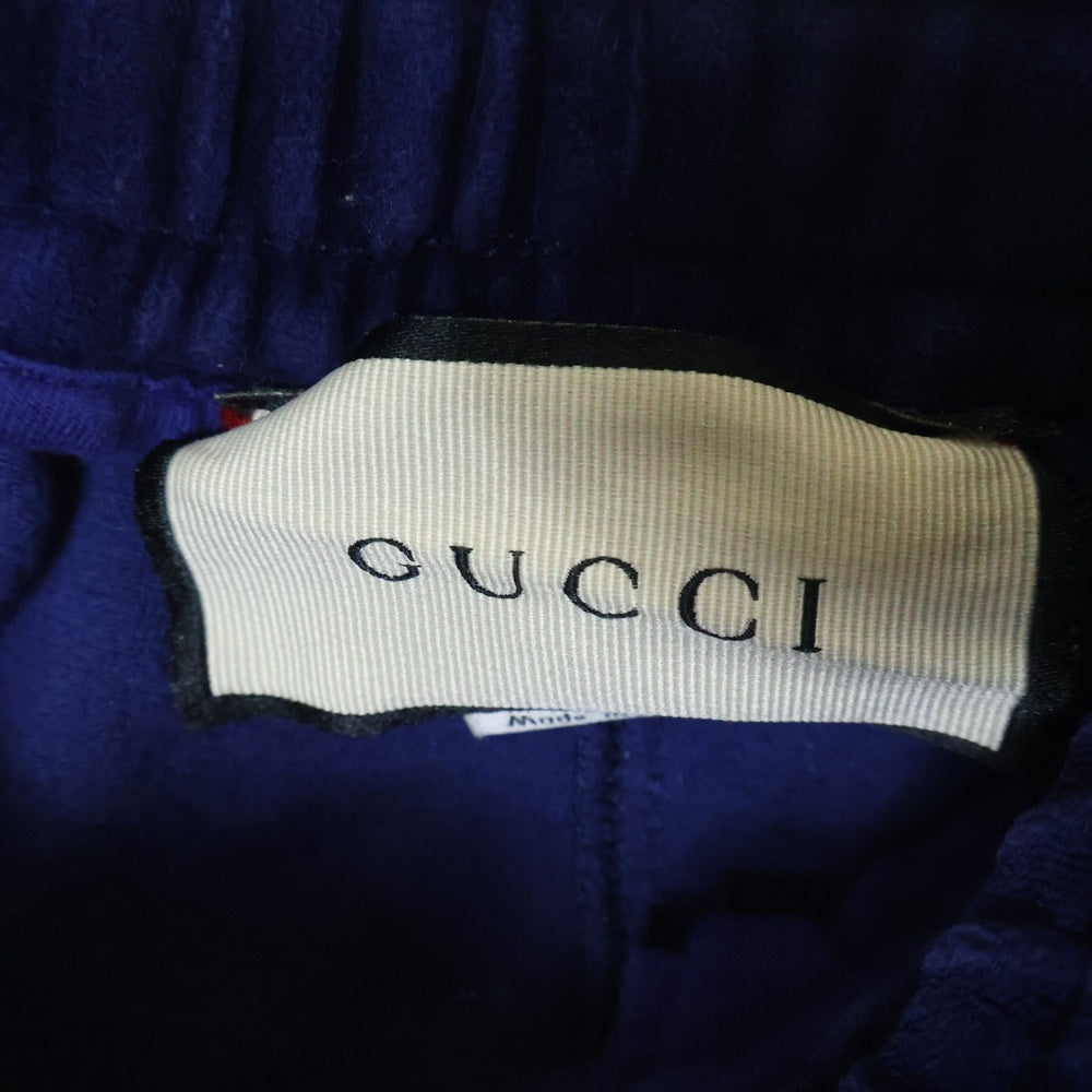 GUCCI(グッチ) サイドライン ベロア トラックパンツ ブルー 547884 XJAC9
