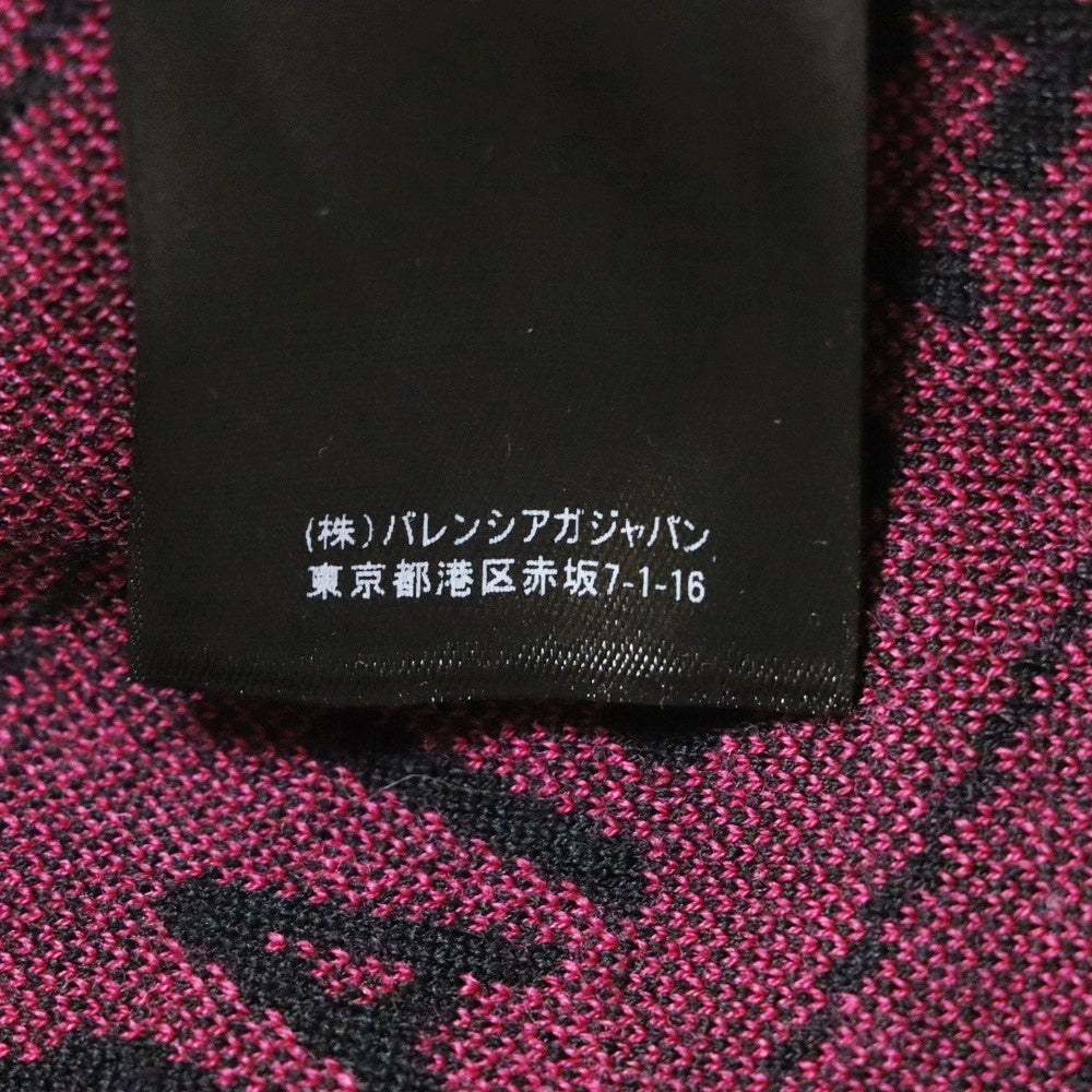 BALENCIAGA(バレンシアガ) 19AW Diagonal Jacquard Knit Sweater ダイアゴナ ジャカード ニットセーター ブラック/レッド 583094 T1524