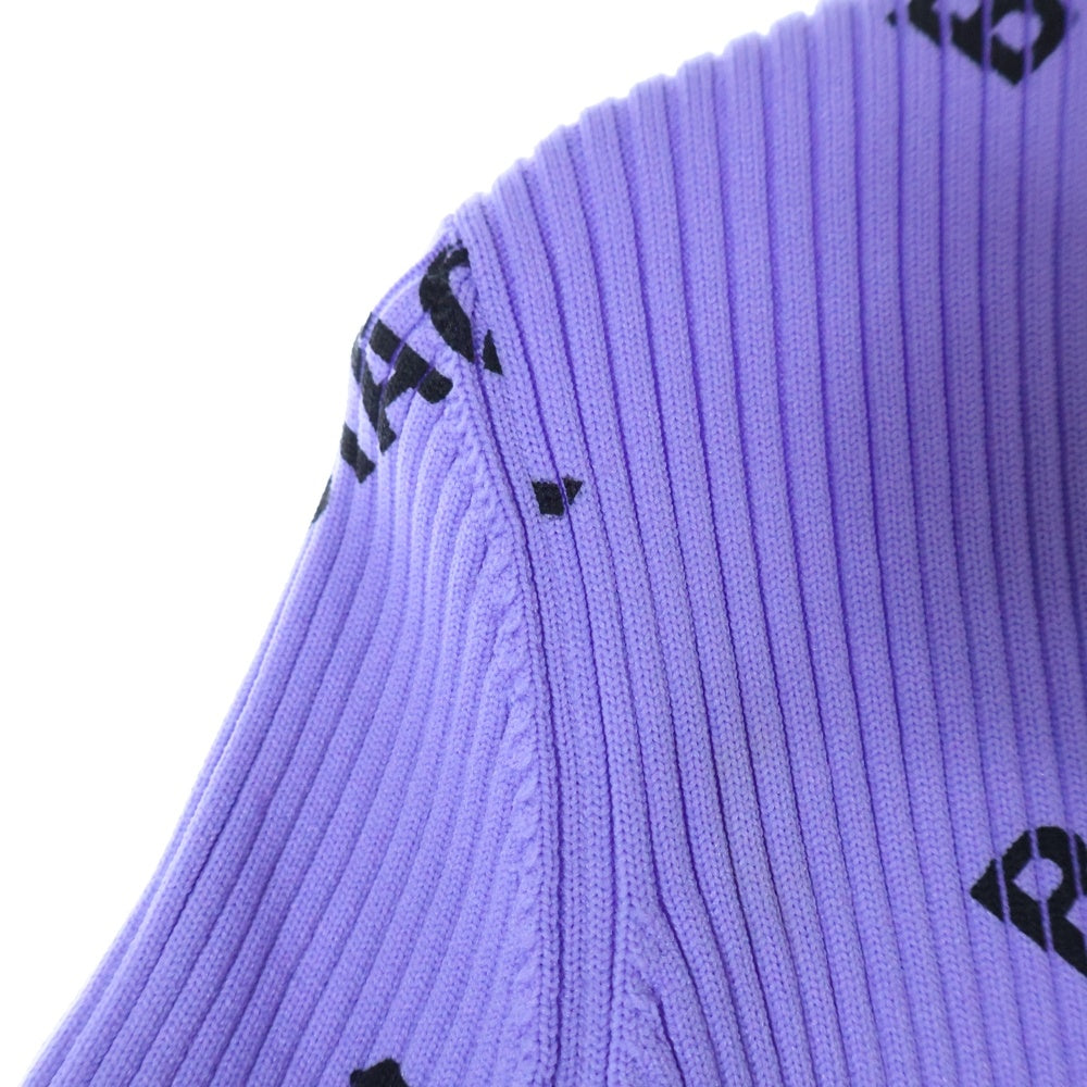 BALENCIAGA(バレンシアガ) 19SS オールオーバーロゴ リブカーディガン レディース パープル
