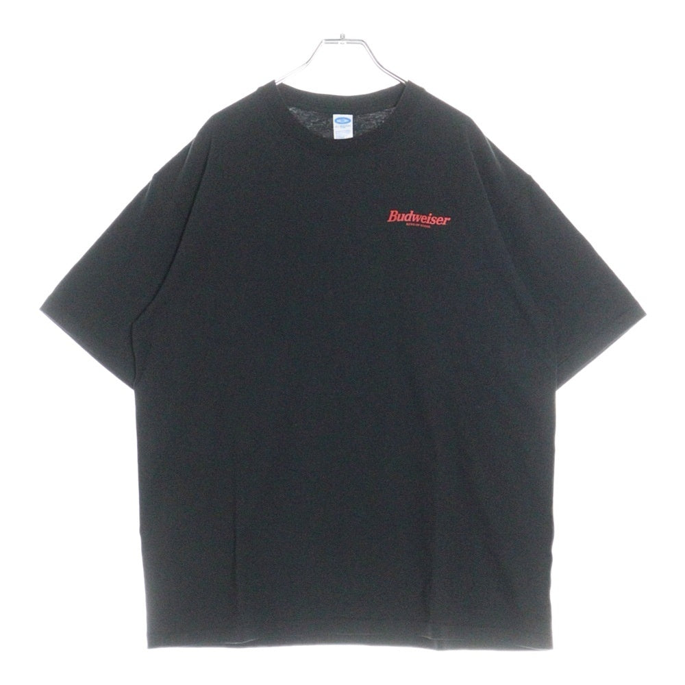CHALLENGER(チャレンジャー) ×HAROSHI xBUDWEISER ×ハロシ ×バドワイザー バックプリント 半袖Tシャツ カットソー ブラック CLG BUD 025-003