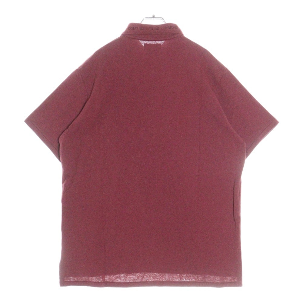 WASTED YOUTH(ウェイステッドユース) 24SS Big Polo Shirt ロゴデザイン半袖ポロシャツ バーガンディ WY25CS009