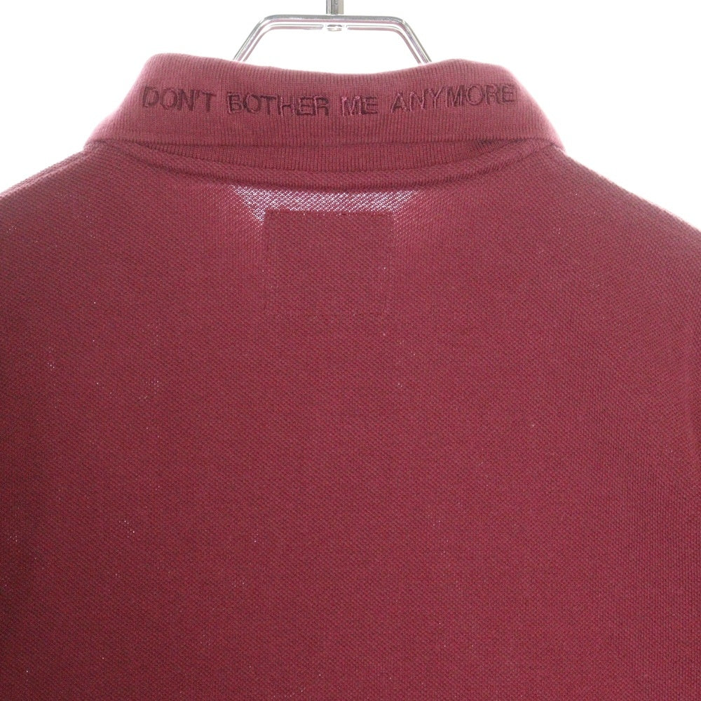 WASTED YOUTH(ウェイステッドユース) 24SS Big Polo Shirt ロゴデザイン半袖ポロシャツ バーガンディ WY25CS009