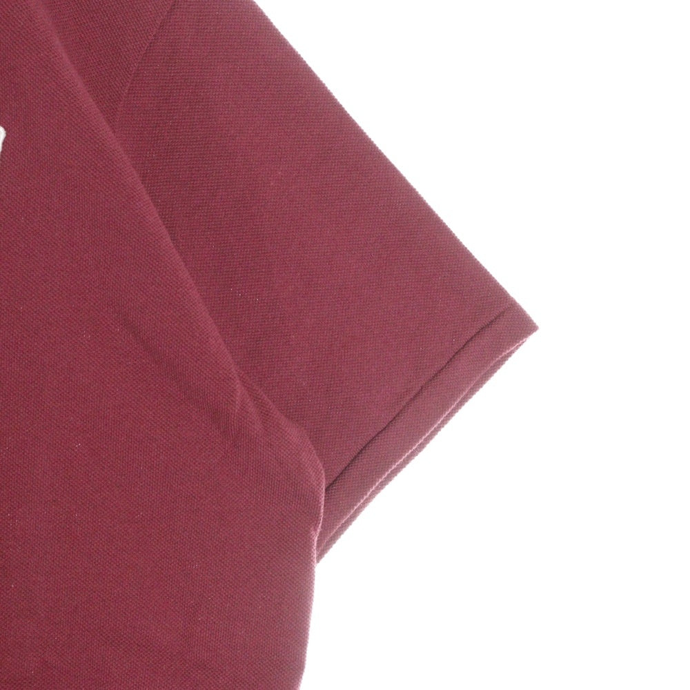 WASTED YOUTH(ウェイステッドユース) 24SS Big Polo Shirt ロゴデザイン半袖ポロシャツ バーガンディ WY25CS009
