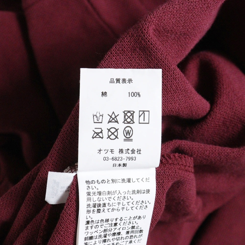 WASTED YOUTH(ウェイステッドユース) 24SS Big Polo Shirt ロゴデザイン半袖ポロシャツ バーガンディ WY25CS009