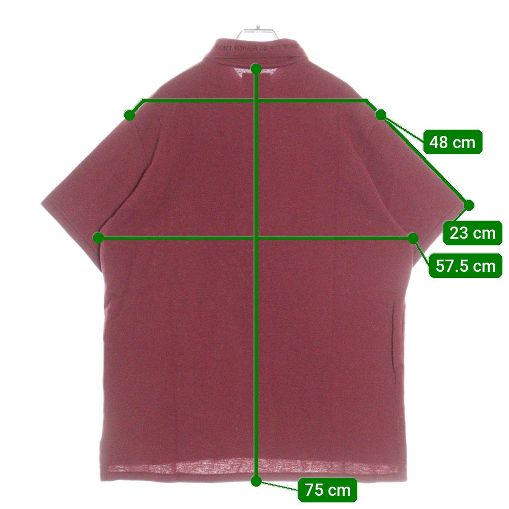 WASTED YOUTH(ウェイステッドユース) 24SS Big Polo Shirt ロゴデザイン半袖ポロシャツ バーガンディ WY25CS009