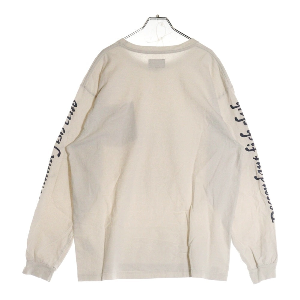 DESCENDANT(ディセンダント) 20SS Fish Club Crew Neck LS フィッシュクラブ アームロゴ ロングスリーブカットソー 長袖Tシャツ アイボリー