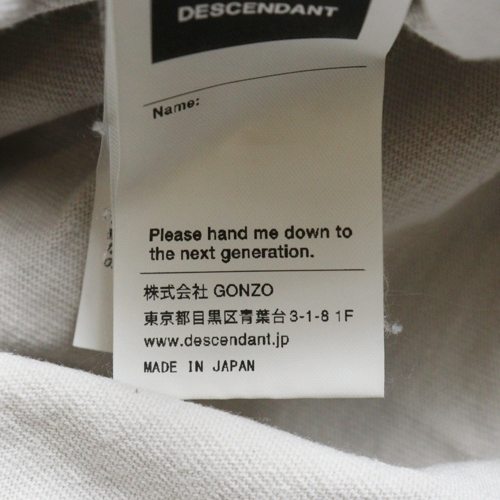 DESCENDANT(ディセンダント) 20SS Fish Club Crew Neck LS フィッシュクラブ アームロゴ ロングスリーブカットソー 長袖Tシャツ アイボリー