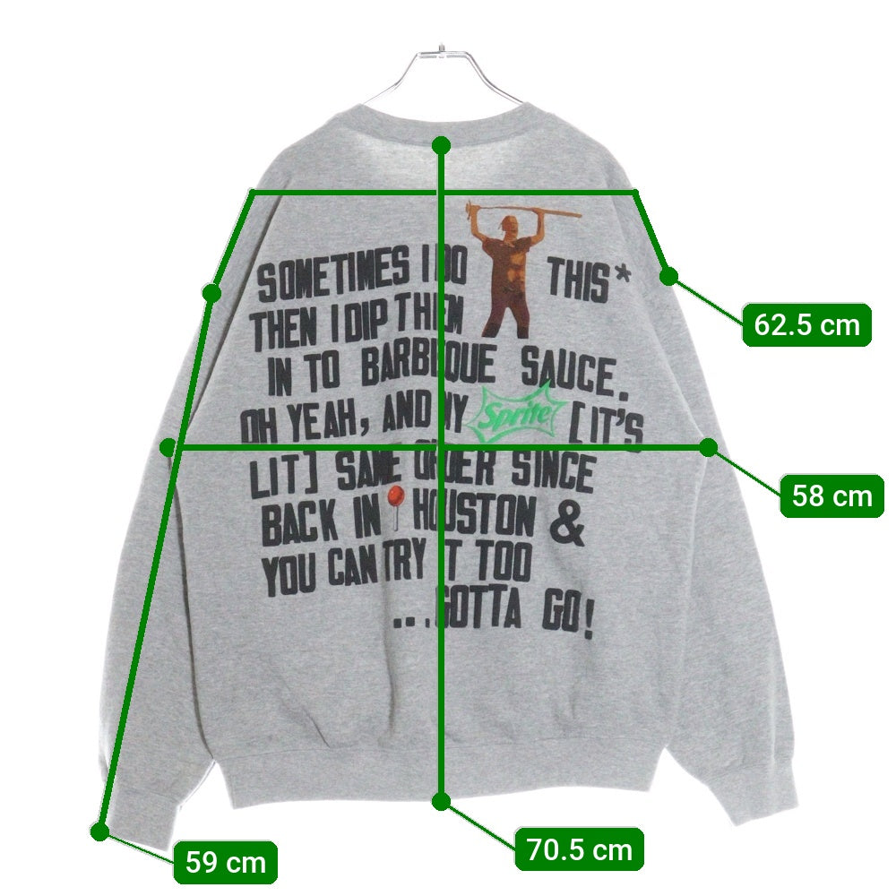 TRAVIS SCOTT(トラヴィススコット) 20AW CPFM McDonald Script Crewneck Sweat カクタスプラントフリーマーケット マクドナルド スクリプトロゴ クルーネックスウェットトレーナー グレー