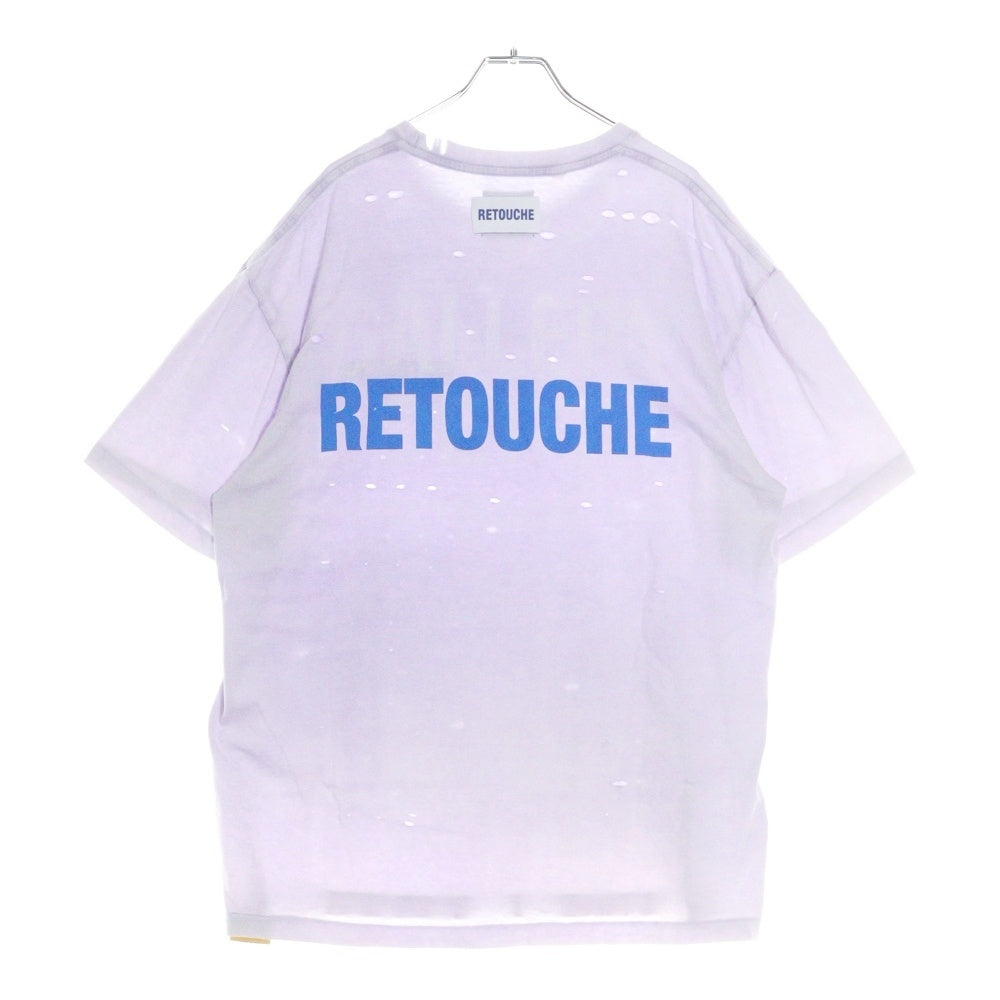 GALLERY DEPT.(ギャラリーデプト) Retouche Damaged French Tee ダメージ加工 ロゴプリント半袖Tシャツ パープル