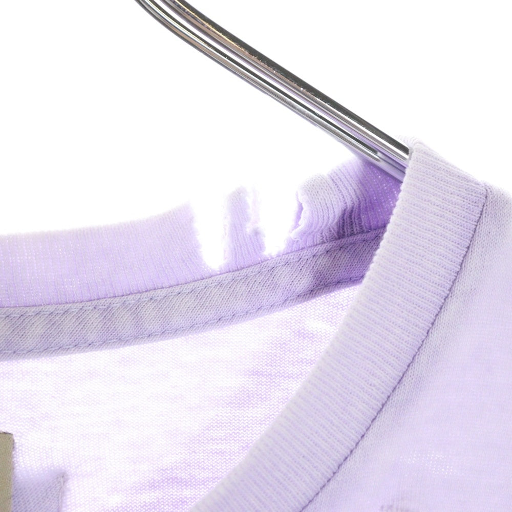 GALLERY DEPT.(ギャラリーデプト) Retouche Damaged French Tee ダメージ加工 ロゴプリント半袖Tシャツ パープル