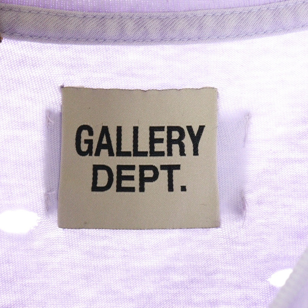 GALLERY DEPT.(ギャラリーデプト) Retouche Damaged French Tee ダメージ加工 ロゴプリント半袖Tシャツ パープル