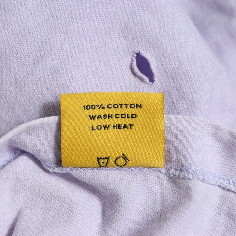 GALLERY DEPT.(ギャラリーデプト) Retouche Damaged French Tee ダメージ加工 ロゴプリント半袖Tシャツ パープル