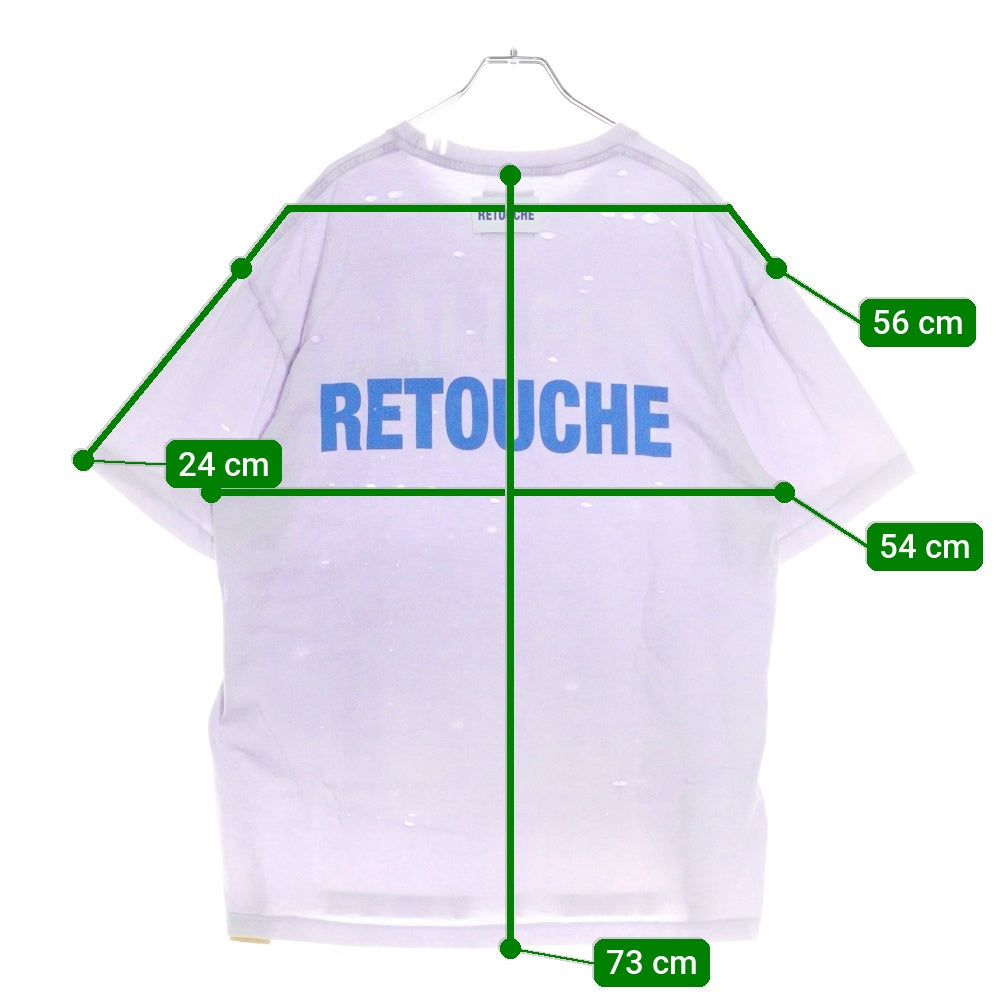 GALLERY DEPT.(ギャラリーデプト) Retouche Damaged French Tee ダメージ加工 ロゴプリント半袖Tシャツ パープル