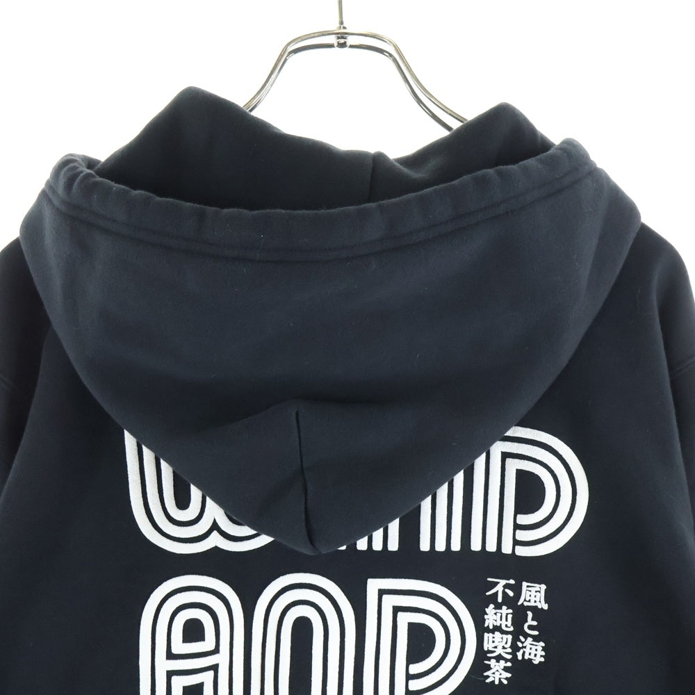 WIND AND SEA(ウィンダンシー) ロゴ刺繍 ジップアップフーディー パーカー ブラック WDS-KSDP-01