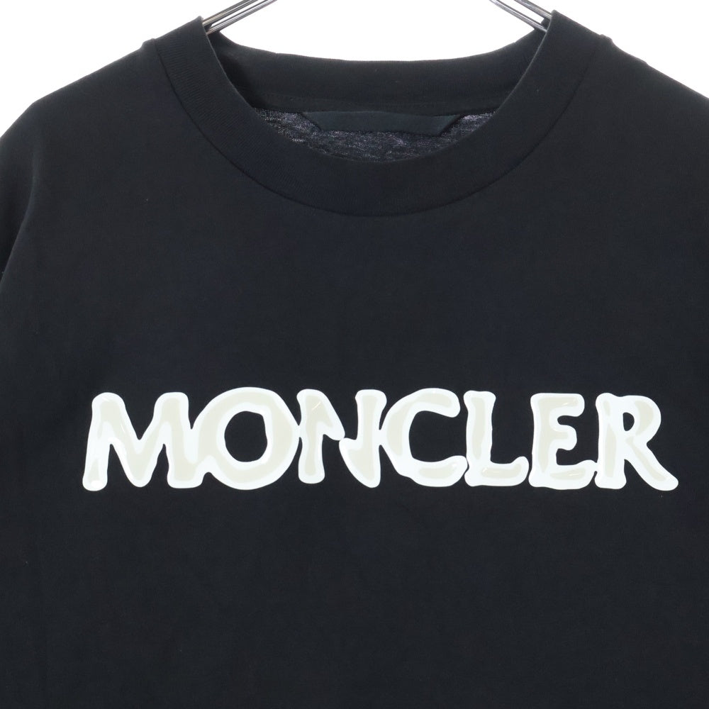 MONCLER(モンクレール) 24AW LS T-SHIRT エナメルロゴ 長袖Tシャツ ロンT カットソー ブラック J20918D00004