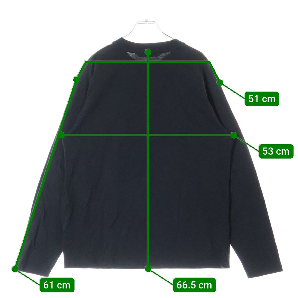 MONCLER(モンクレール) 24AW LS T-SHIRT エナメルロゴ 長袖Tシャツ ロンT カットソー ブラック J20918D00004