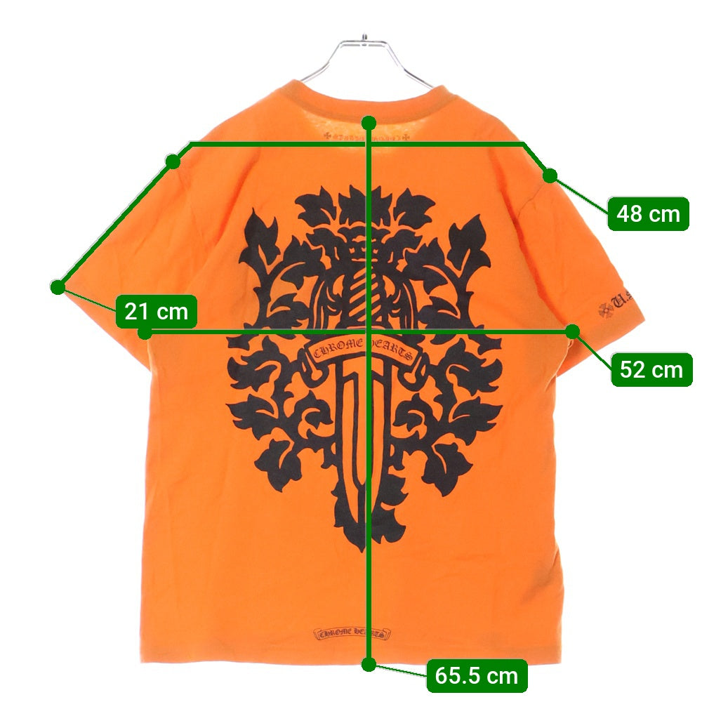 CHROME HEARTS(クロムハーツ) USA Limited Vigne Dagger Print Tee USA限定 ヴァインダガープリント 半袖Tシャツ カットソー オレンジ