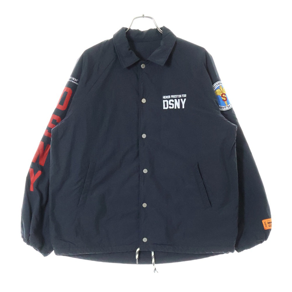 HERON PRESTON(ヘロンプレストン) ロゴワッペン コーチジャケット ナイロンジャケット ブラック HMEA004S18637057