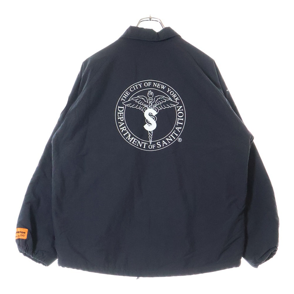 HERON PRESTON(ヘロンプレストン) ロゴワッペン コーチジャケット ナイロンジャケット ブラック HMEA004S18637057