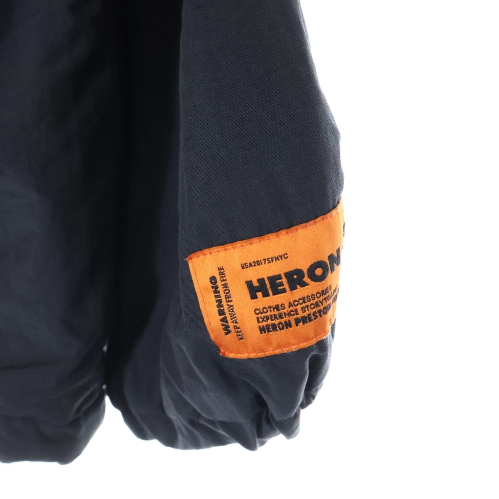 HERON PRESTON(ヘロンプレストン) ロゴワッペン コーチジャケット ナイロンジャケット ブラック HMEA004S18637057