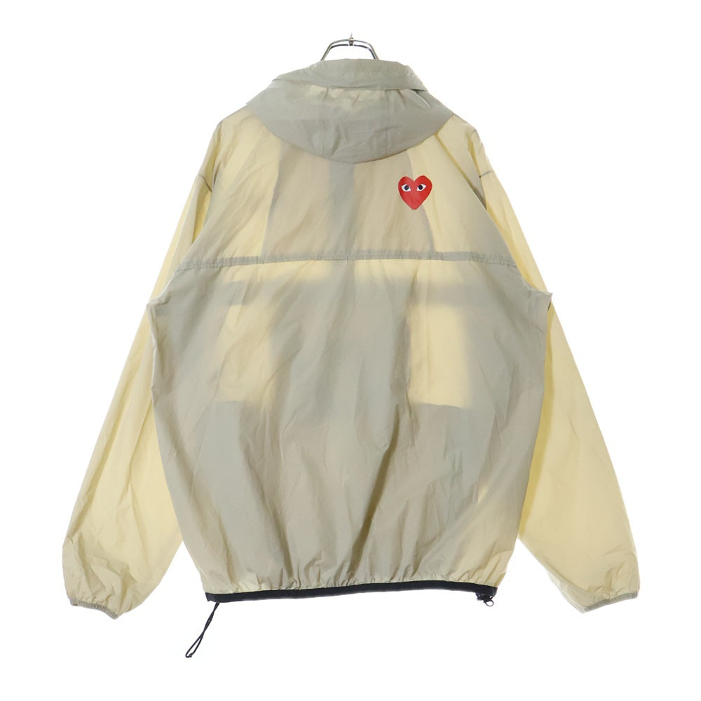 PLAY COMME des GARCONS(プレイコムデギャルソン) ×K-WAY NYLON ANORAK ロゴ刺繍 ナイロンアノラックパーカー ナイロンジャケット ベージュ
