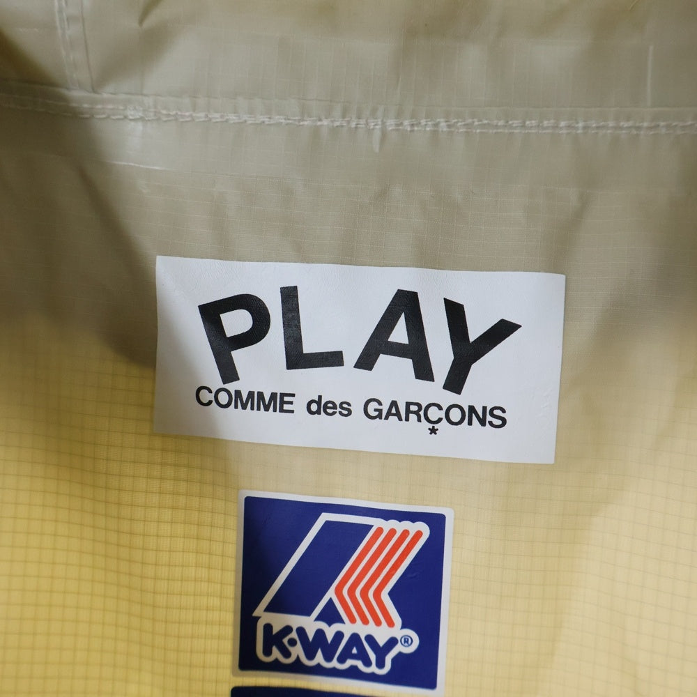 PLAY COMME des GARCONS(プレイコムデギャルソン) ×K-WAY NYLON ANORAK ロゴ刺繍 ナイロンアノラックパーカー ナイロンジャケット ベージュ