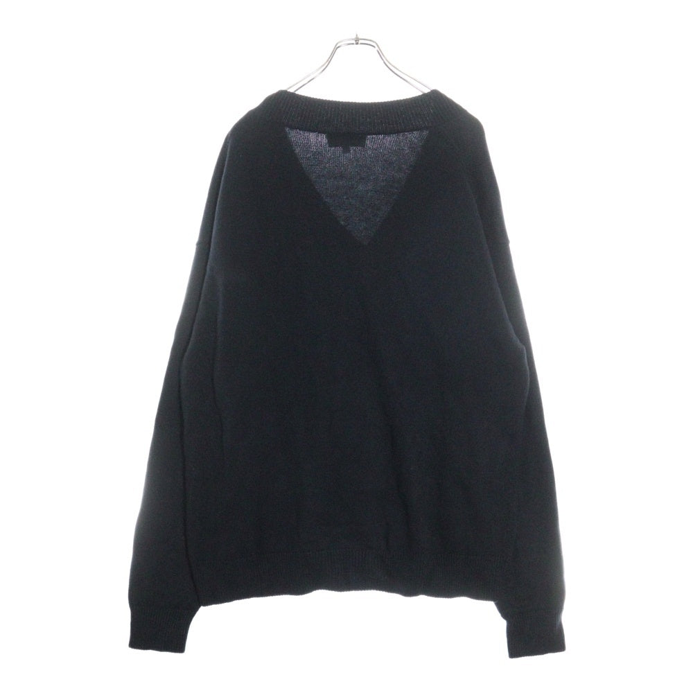 STUDIO NICHOLSON(スタジオニコルソン) COTTON KNITWARE V NECK JUMPER Vネックウールニットセーター ネイビー 51-10-122011