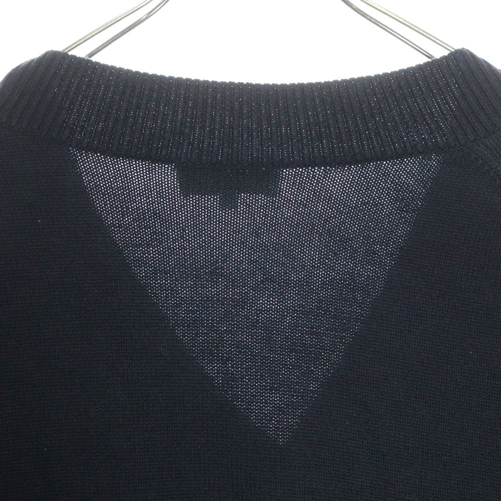 STUDIO NICHOLSON(スタジオニコルソン) COTTON KNITWARE V NECK JUMPER Vネックウールニットセーター ネイビー 51-10-122011
