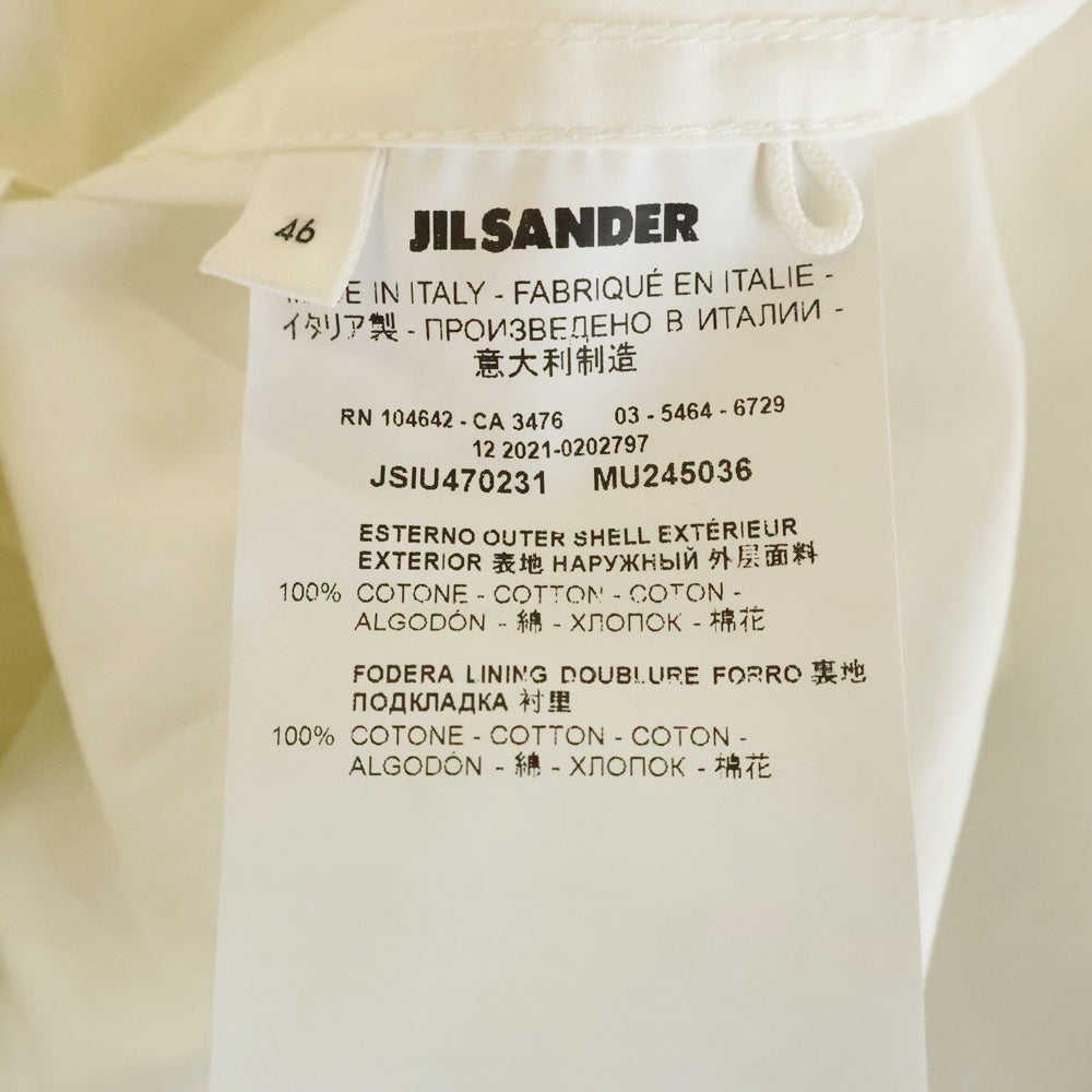 JIL SANDER(ジルサンダー) 22SS Poplin Water Repellent Parka ポプリン撥水パーカー モッズコート ホワイトJSIU470231 MU245036