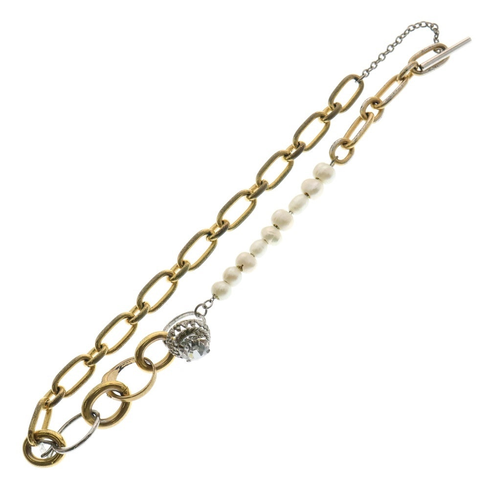 MARNI(マルニ) Ring-embellished Chain Necklace パール リング ミックスリンク チェーンネックレス ゴールド